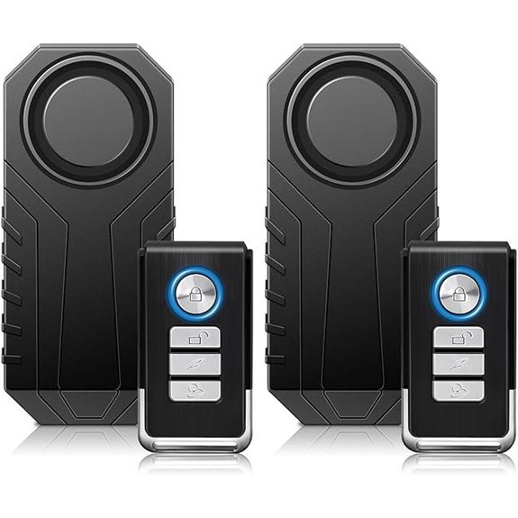Bike Alarm with Remote 2-Pack Waterproof Motorcycle Security