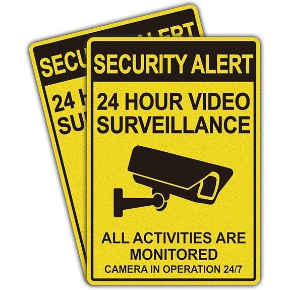 Security Surveillance Signs 2 Pack Waterproof No Trespassing