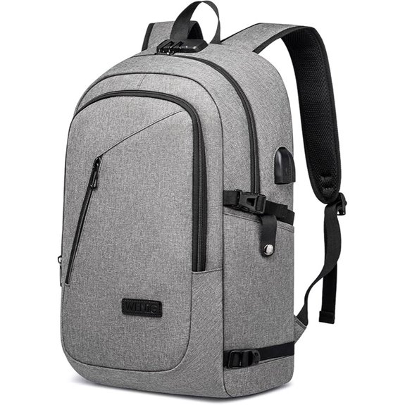 Large Water-Resistant Travel Laptop Backpack with USB