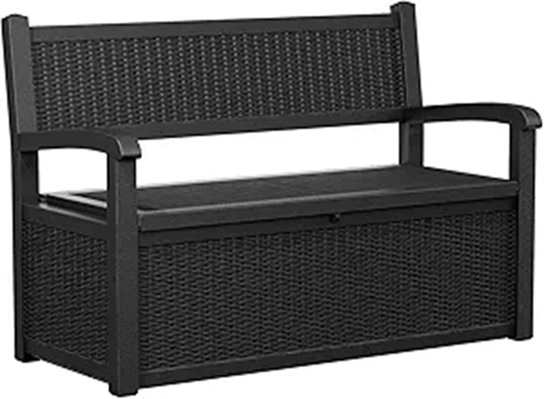 Outdoor Waterproof Storage Bench with Lock
