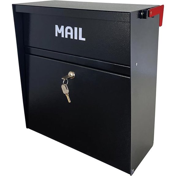 Rainproof Wall Mount Mailbox with Locking Security