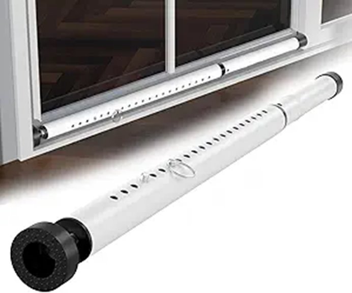 Adjustable Sliding Door Security Bar (White)
