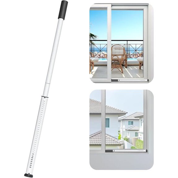 AceMining Sliding Door Security Bar (White Adjustable)