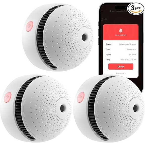 3-Pack Wi-Fi Smoke Detectors with App Alerts