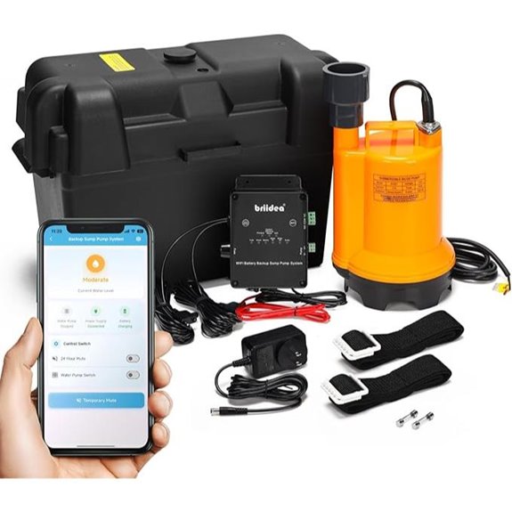 Briidea Battery Backup Sump Pump System with WiFi