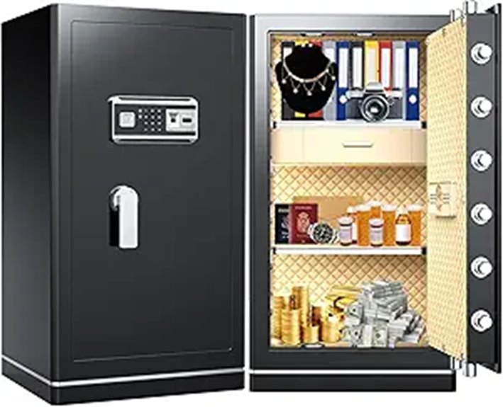Biometric Fireproof Safe with WiFi and Removable Shelves