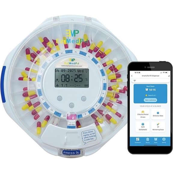 EziMedPil WiFi Pill Dispenser with Alarms and Lock