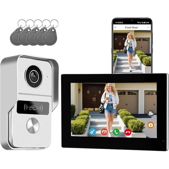 Wired Video Intercom System with Doorbell and Monitor