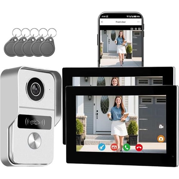 Wired Video Doorbell System with Touch Screen and Camera