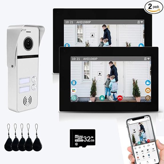 Wired Video Intercom System with Touch Monitors