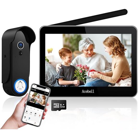 Wireless WiFi 1080P Video Doorbell with Monitor
