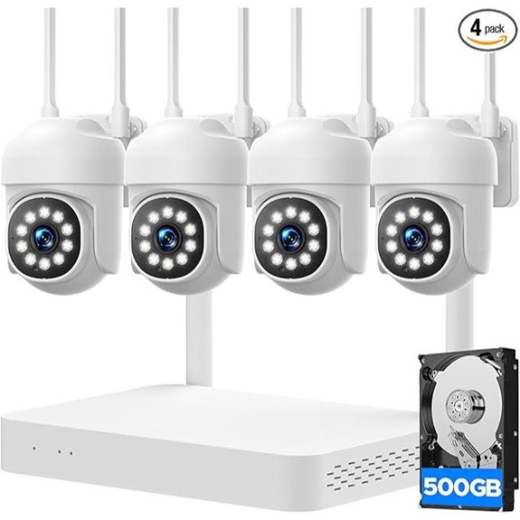 Wireless 4K PTZ Security Camera System with Night Vision