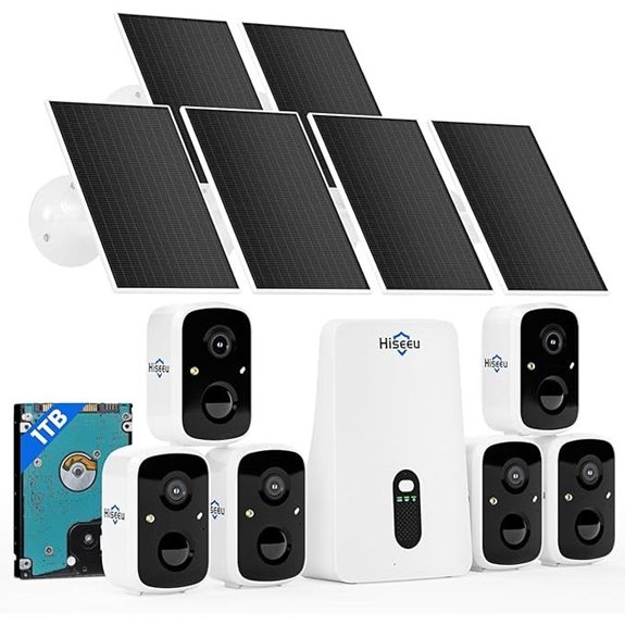Hiseeu Solar Wireless Security Camera System (6-Cam Kit)