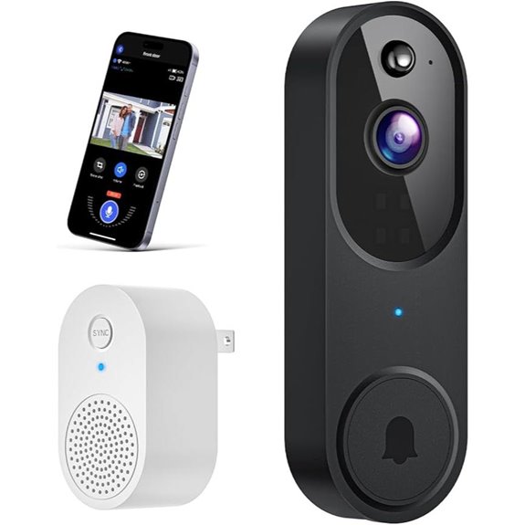 Wireless Wi-Fi Video Doorbell with AI Motion Detection