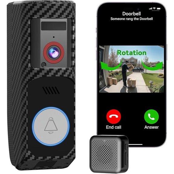 Wireless Video Doorbell with Camera Chime & AI Detection