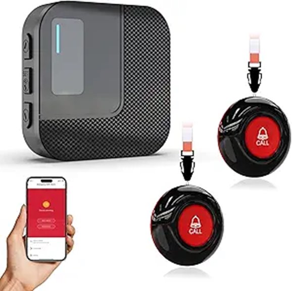 Wireless Caregiver Pager System with SOS Buttons