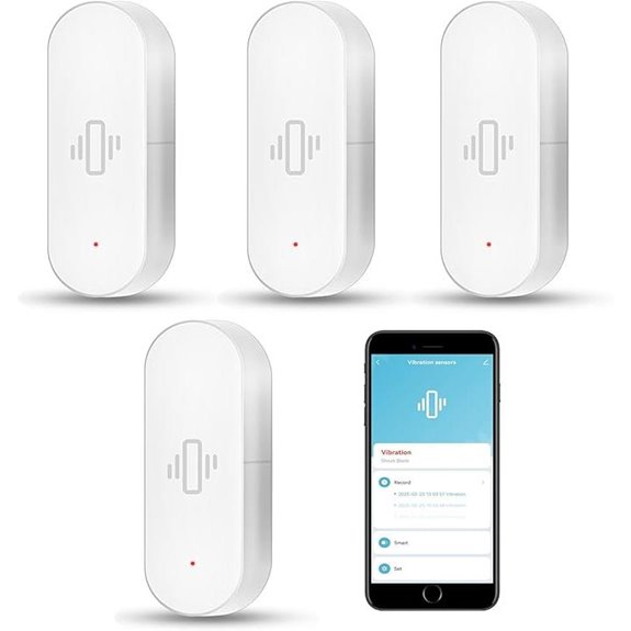 WiFi Vibration Sensors for Doors & Windows (4-Pack)