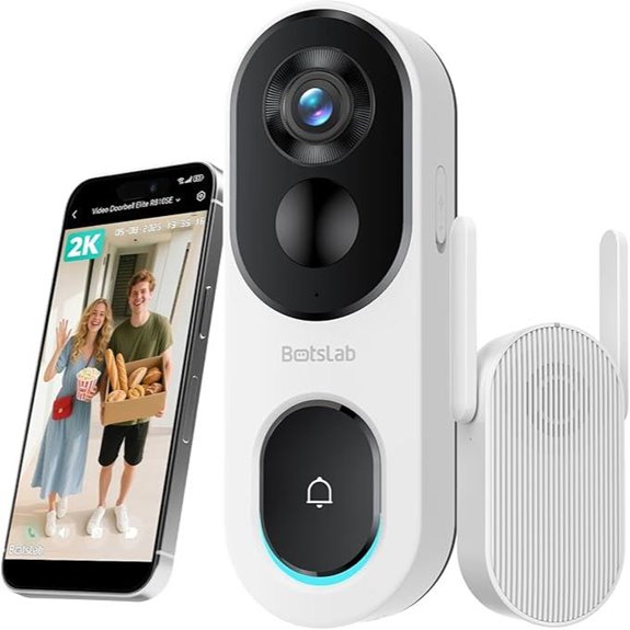 BOTSLAB 2K Wireless Doorbell Camera with Two-Way Audio