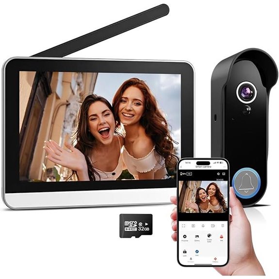 Wireless Doorbell Camera with 7 Touch Screen
