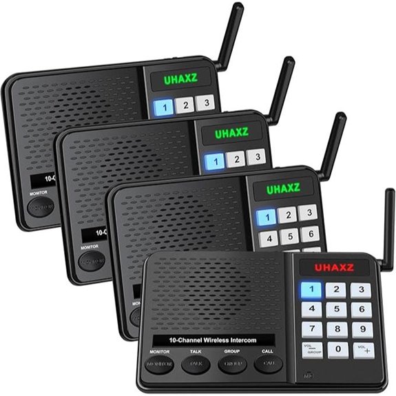 Wireless Home Intercom System (4 Pack) with Long Range