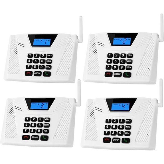 Wireless Intercom System for Home & Business (4 Pack)