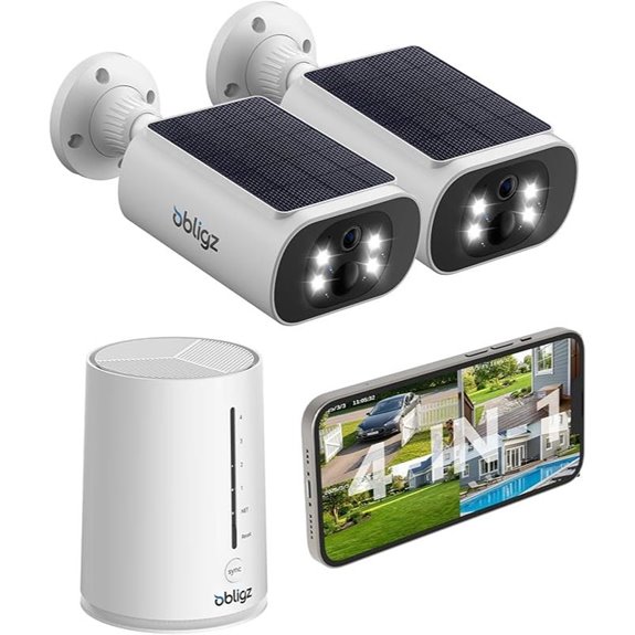 Wireless Solar Security Cameras 2-Pack 4MP Night Vision
